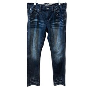 Affliction men's y2k VTG straight‎ leg Gage denim blue jeans size 36" EUC